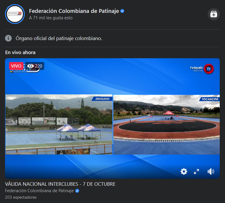Facebook Life del primer campeonato nacional descentralizado.