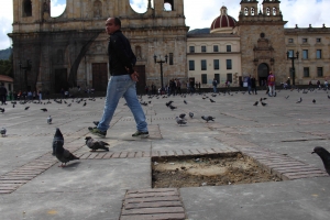 Daños en el suelo de la plaza por adoquines que fueron removidos para atacar a la Policía.|Miembros de la Alcaldía tratando de limpiar el monumento a Simón Bolívar.|Grafiti contra los actos criminales que pasaron ayer, realizado al frente de la Universidad del Rosario.|Varios ponen en duda cómo se ha gobernado el país en los últimos años.|Una de las razones de protestas en el Paro Nacional fue la educación. Estudiantes reclaman por calidad y dignas oportunidades de acceso.|Las paredes del centro capitalino están llenas de mensajes tras el Paro Nacional|La lucha contra la fuerza pública no es una forma de protestar, son las ideas las que llevan al cambio.|No solo perdura la pintura, el arte llena de esperanza la violencia vista durante la marcha.|Los estudiantes aún siguen a la espera del cumplimiento de los pactos por la educación.|Algunas paredes de los establecimientos bancarios del Centro de Bogotá se vieron afectados por grafitis durante la jornada del Paro Nacional.|La Plaza de Bolívar es uno de los lugares más emblemáticos de Bogotá y ayer se levantaron sus adoquines para ser usados en contra de la fuerza pública.|La mayoría de los graffitis de la Plaza de Bolívar atacan al expresidente Álvaro Uribe, al presidente Iván Duque, así como a las fuerzas del ESMAD.|Un habitante de la calle descansando bajo los escombros que se produjeron debido al Paro Nacional del pasado 25 de abril||||