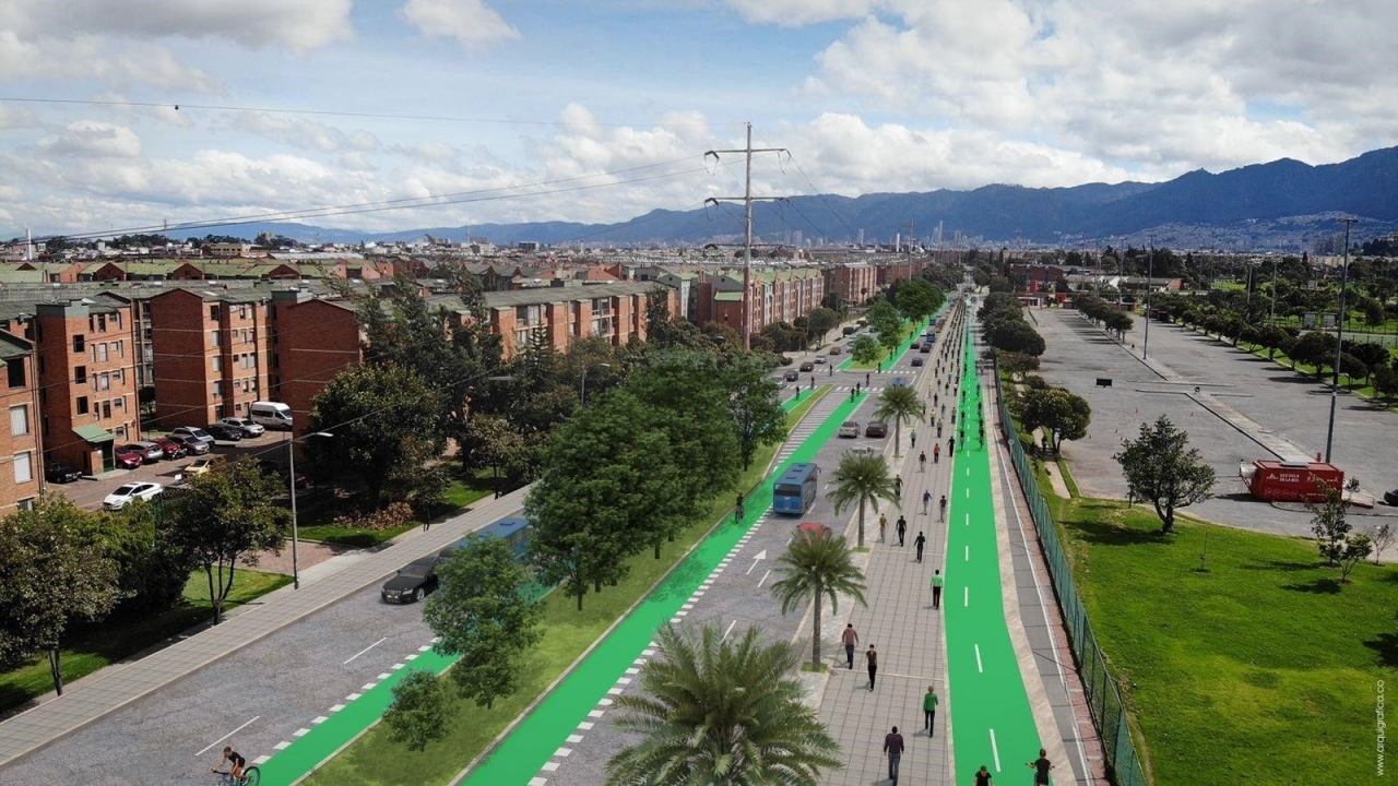 Render del proyecto de la Cicloalameda Medio Milenio|||
