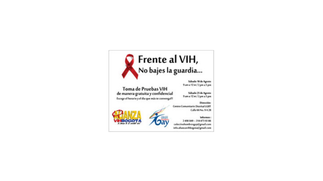 Pruebas de VIH gratis en la localidad de Chapinero