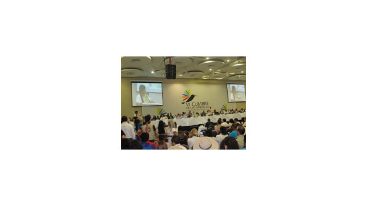 Evo Morales en la IV Cumbre de Líderes Indígenas de Cartagena.|||