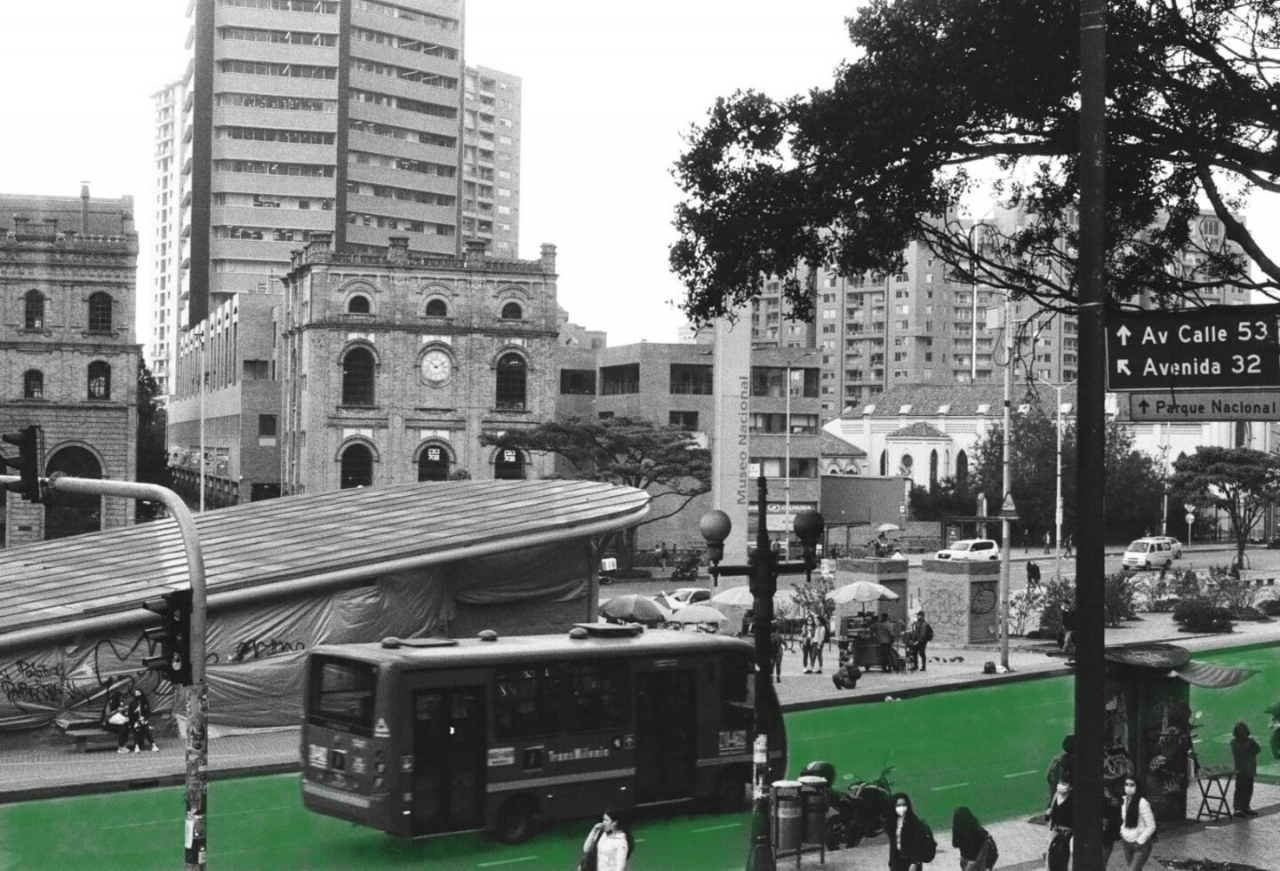 Carrera Séptima con calle 28, en donde inicia el primer tramo del Corredor Verde Séptima|||