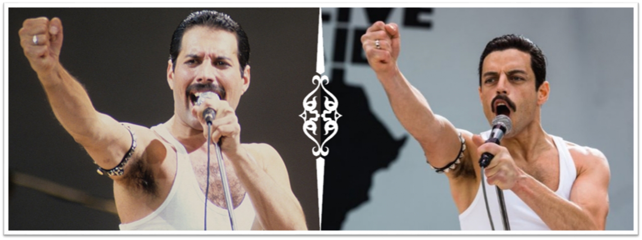 Fredy Mercury y el actor Ramy Malek|||