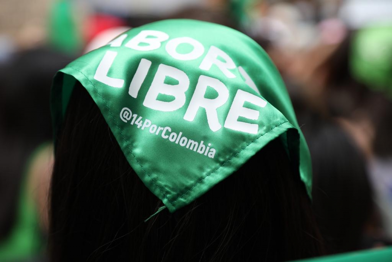 Plantón frente al Palacio de Justicia para exigir la despenalización del aborto.|||