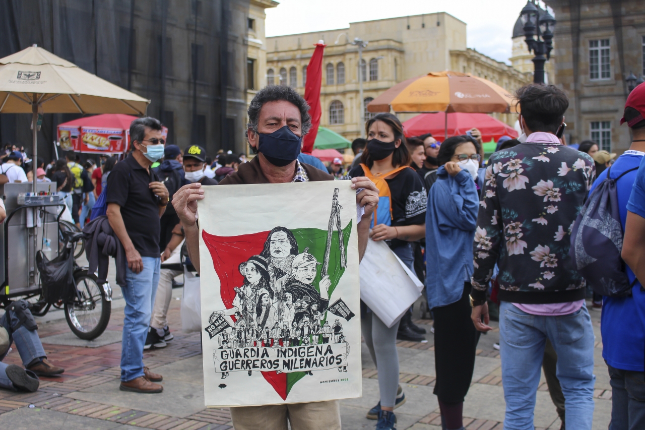 Entre arengas y tambores, se vivió el Paro Nacional del 21 de octubre en Bogotá