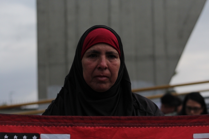 Olga Castillo en la marcha del d&iacute;a de la mujer, 8 de marzo del 2023.