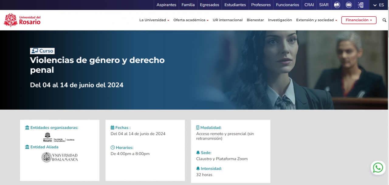 Violencias de género y derecho penal: un curso de verano en la U. Rosario