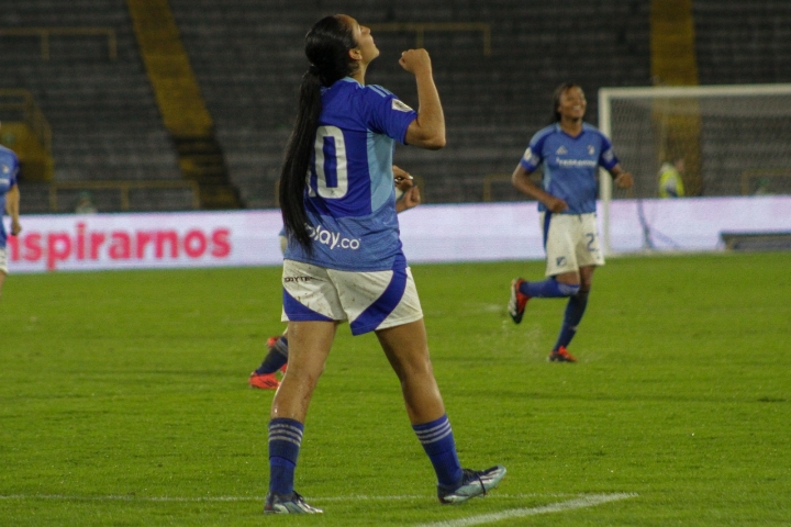 Celebración del segundo gol de Millonarios