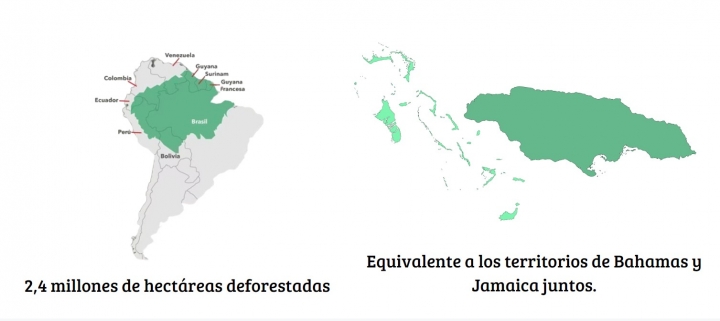 Aproximación de deforestación en Amazonas durante los próximos cinco años