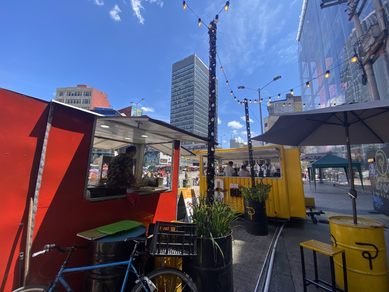 Puestos de comida en el centro de Bogotá|||