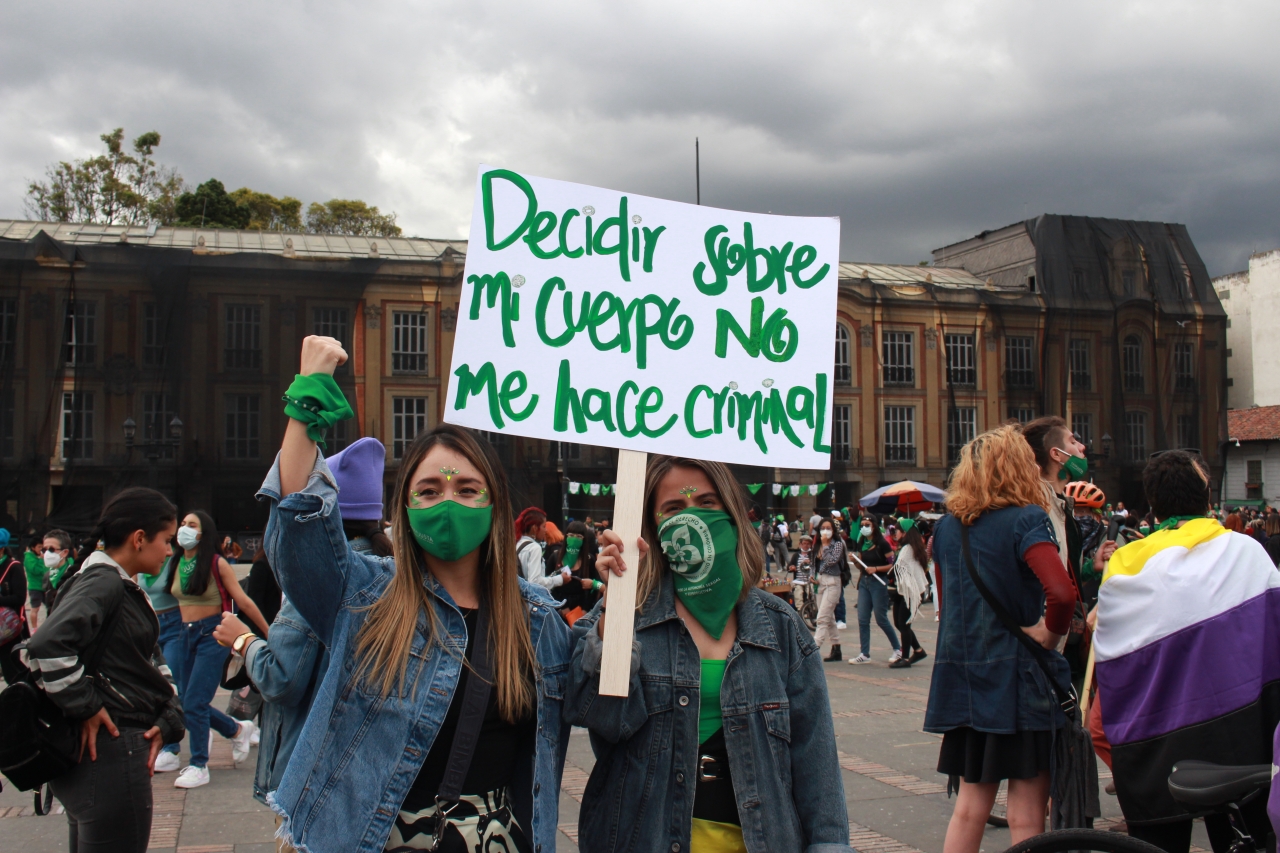 Manifestación en la Plaza de Bolívar para pedir la despenalización del aborto.|||