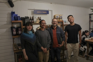 Integrantes de Amor a Tiempo. De izquierda a derecha: Alejandra Lozano, Julio Pulido, Eduardo Lozano y David Buitrago.|||