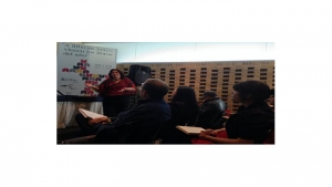 Maritza Diaz, directora de un taller de escritura en Bogotá.|||