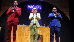 Protagonistas de la obra &quot;Machos&quot;, teatro Santafé.|||