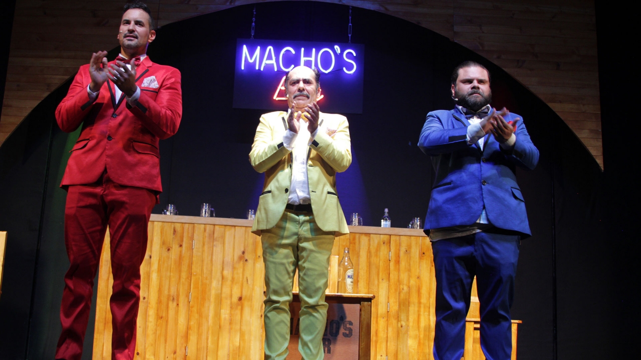 Protagonistas de la obra &quot;Machos&quot;, teatro Santafé.|||