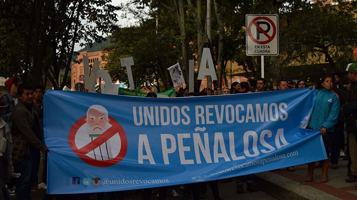 Las marchas hacen parte de los recursos de los comit&eacute;s revocadores para promover la revocatoria del alcalde Pe&ntilde;alosa.