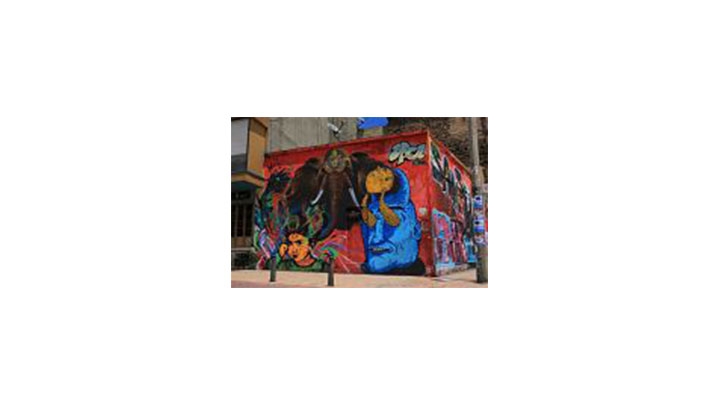 Grafitti de APC con colaboraci&oacute;n de Stinkfish en el Eje Ambiental.