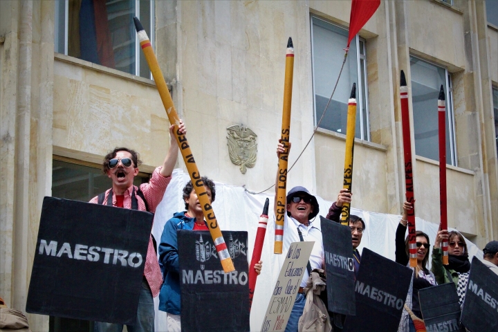 As&iacute; fue la jornada de manifestaciones del paro de Fecode en el centro de Bogot&aacute;
