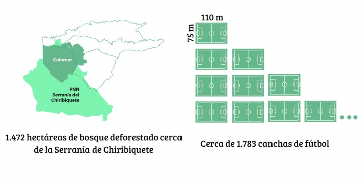 Deforestaci&oacute;n kil&oacute;metros cercanos a v&iacute;as en la Amazon&iacute;a.