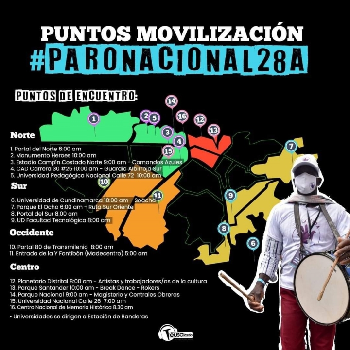 Puntos de Movilizaci&oacute;n en Bogot&aacute;