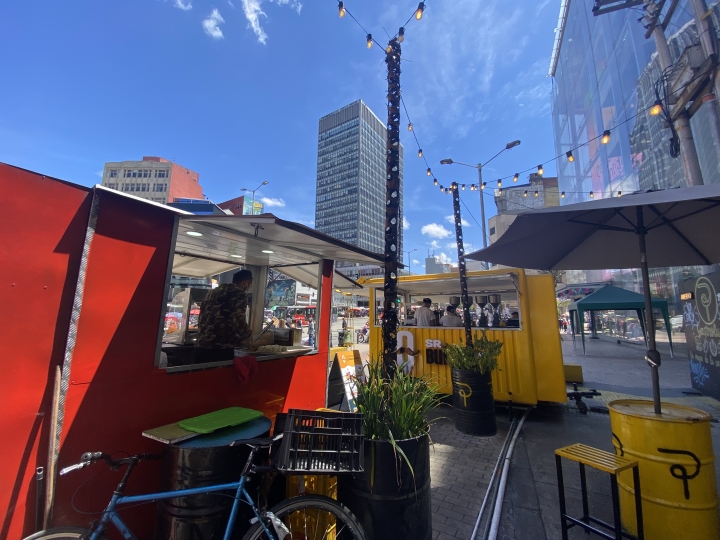 Puestos de comida en el centro de Bogot&aacute;