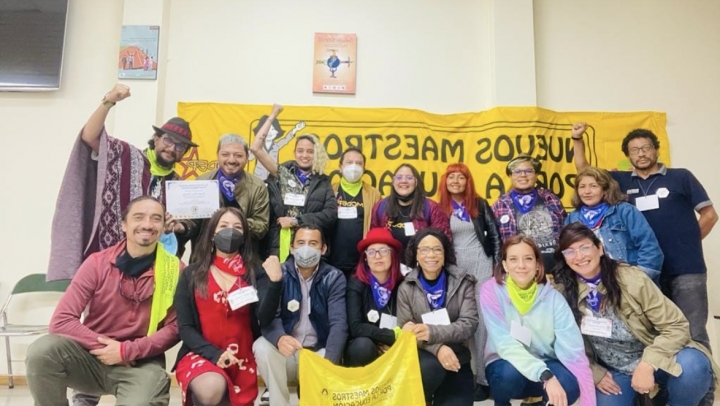 Nuevos Maestros por la Transformaci&oacute;n Social, reunidos en Fecode para el I Seminario de Educaci&oacute;n Anti Patriarcal.