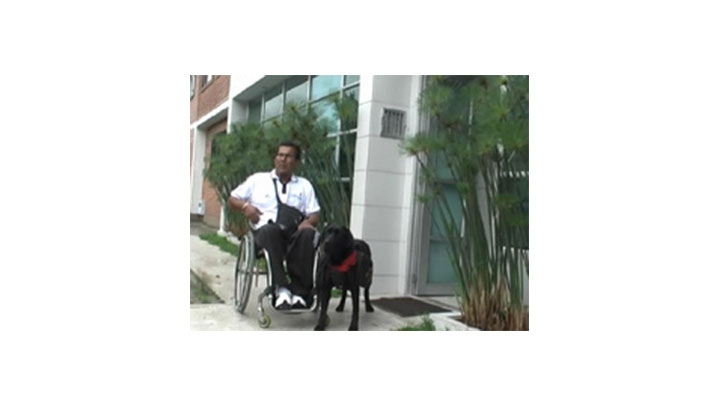 Bonnie desde hace 9 meses acompa&ntilde;a a Giovani, en Medell&iacute;n mont&oacute; en Metro.