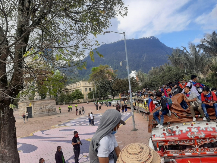 Ind&iacute;genas Misak en las manifestaciones de mayo del 2021